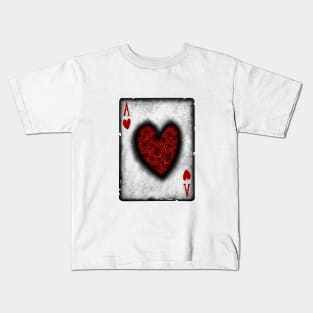 Ace of Hearts with Roses Kids T-Shirt